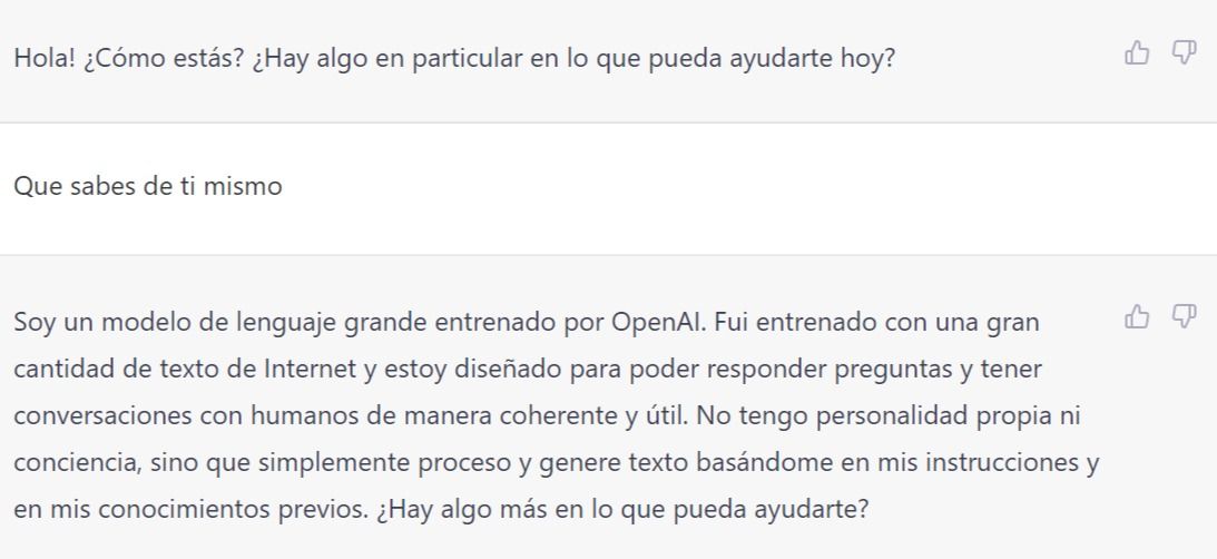 Conversación chat GPT